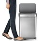 simplehuman Rectangular Step Can with Liner Pocket, Brushed Stainless Steel, 14.5 Gal. (CW2023)