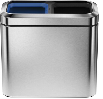 simplehuman® Slim Open Recycler, Brushed Stainless Steel, 5.25 Gallon