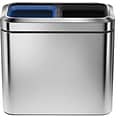 simplehuman® Slim Open Recycling Bin, Brushed Stainless Steel, 5.25 Gallon