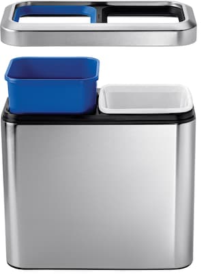 simplehuman® Slim Open Recycler, Brushed Stainless Steel, 5.25 Gallon
