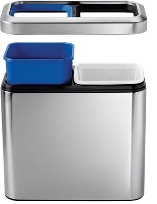 simplehuman® Slim Open Recycler, Brushed Stainless Steel, 5.25 Gallon