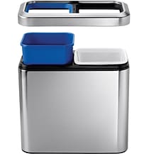 simplehuman® Slim Open Recycler, Brushed Stainless Steel, 5.25 Gallon