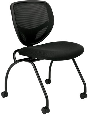 HON Mesh Back Nesting Chairs, Casters, Black Mesh, 2 per Carton (BSXVL302MM10)