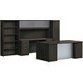 basyx by HON BL Series Office Suite with Personal Wardrobe Desking, Espresso, 66.0H x122.0W x102.0H