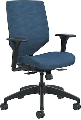 HON Solve Upholstered Charcoal ReActiv Back Mid-Back Task Chair, Midnight Seat Fabric (HONSVU1ACLC90TK)