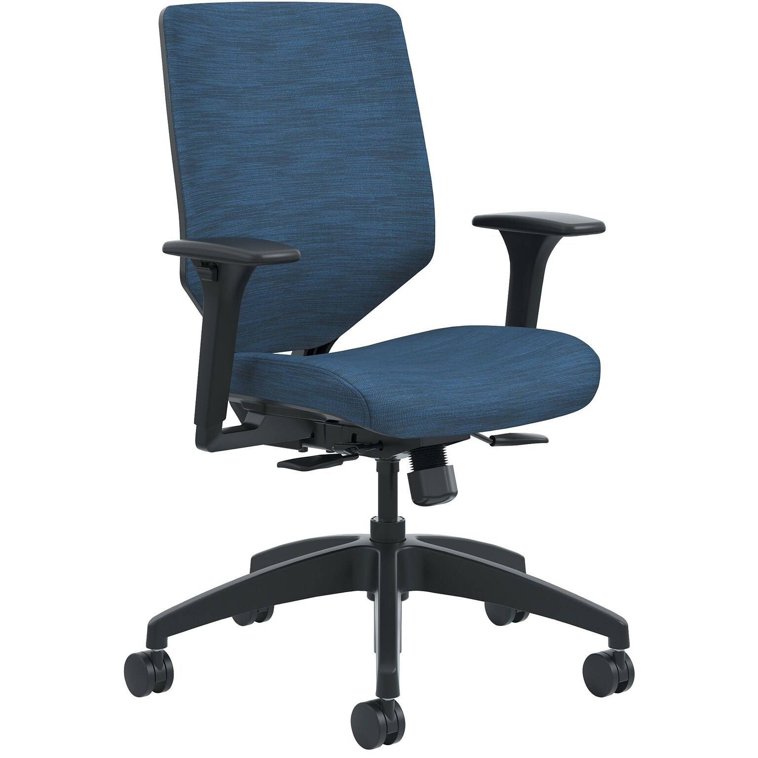HON Solve Upholstered Charcoal ReActiv Back Mid-Back Task Chair, Midnight Seat Fabric (HONSVU1ACLC90TK)