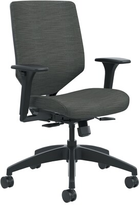 HON Solve Upholstered Charcoal ReActiv Back Mid-Back Task Chair, Ink Seat Fabric (HONSVU1ACLC10TK)