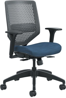 HON Solve ReActiv Back Fabric/Mesh Mid-Back Task Chair, Charcoal/Midnight Seat Fabric (HONSVR1ACLC90TK)