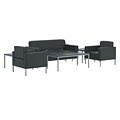 HON Contemporary Lounge with Tables, Black Leather, Black (BSXHBLLOUNGEP)