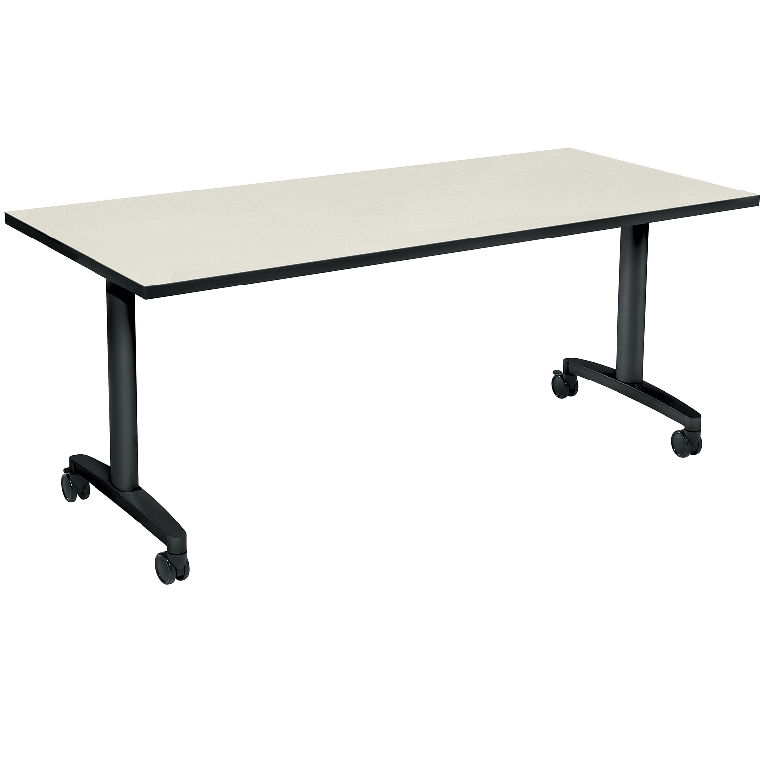 HON Huddle Table, Fixed Base, Silver Mesh Laminate, 72W (HONHUD3072FXB9)