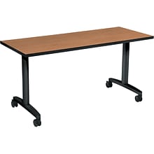 HON Huddle Table, Flip Base, Harvest Laminate, 60W