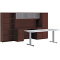 HON Office Suite with Wardrobe Desking, Mahogany, 122W x 96D