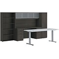 HON Office Suite with Wardrobe, Desking, Espresso, 122W x 96D