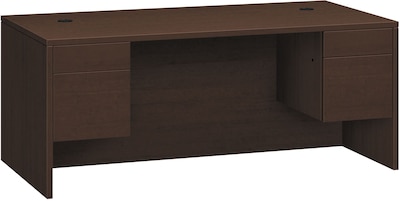 HON 10500 Series Double Pedestal Desk, 4 File Drawers, 72W, Mocha Finish (HON10593MOMO)