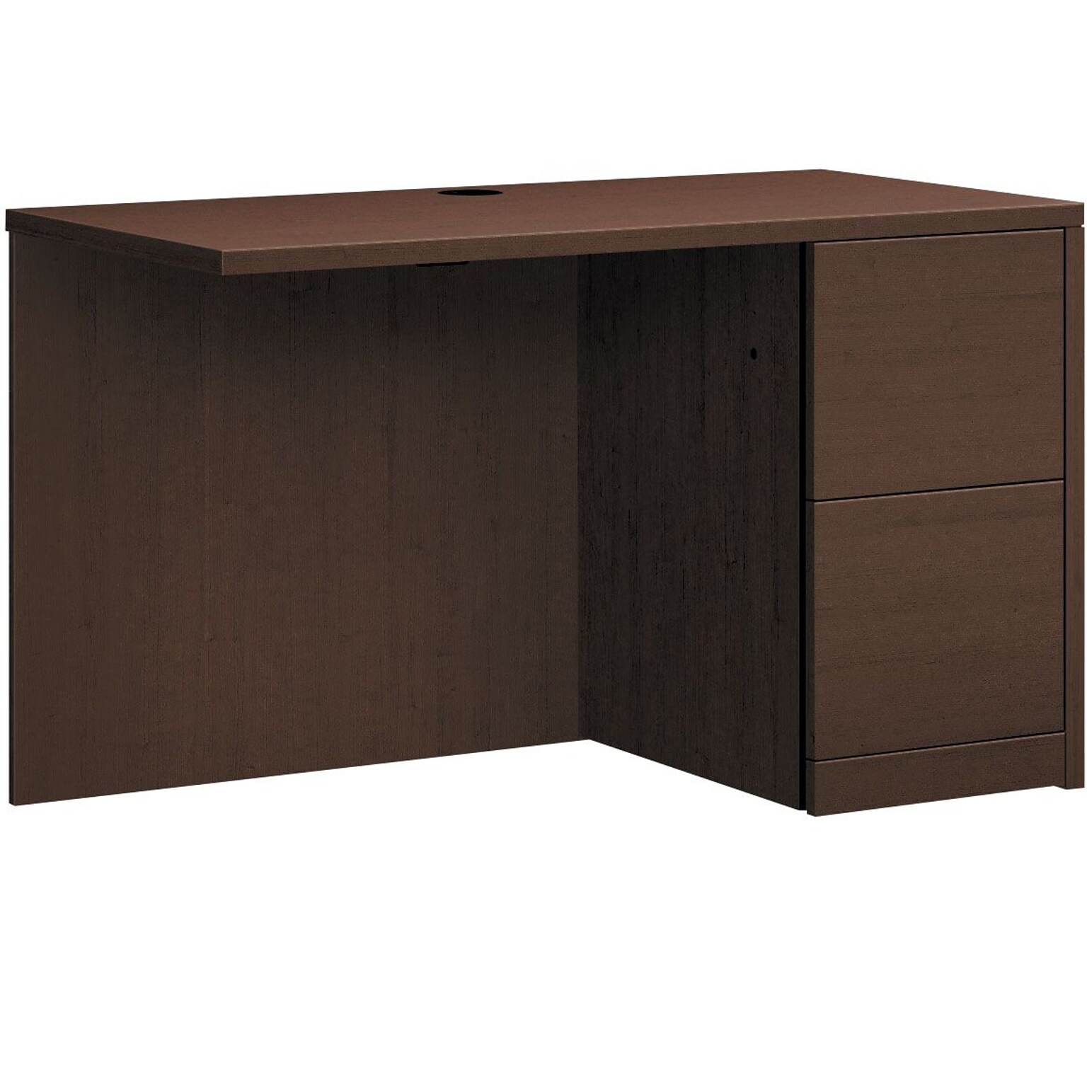 HON 10500 Series Right Return, 2 File Drawers, 48W, Mocha Finish