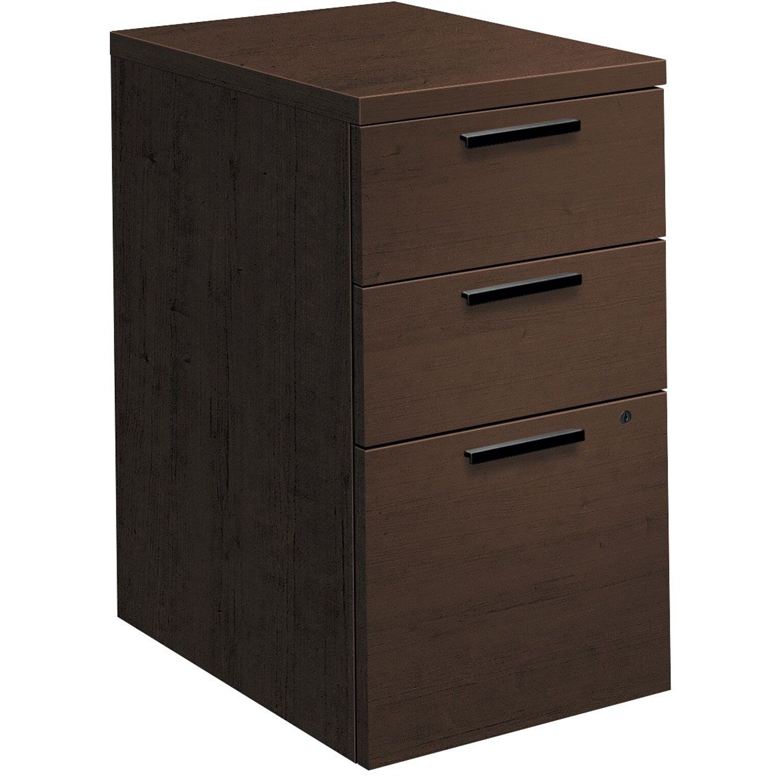 HON 10500 Series 3-Drawer Mobile Vertical File Cabinet, Letter/Legal Size, Lockable, Mocha (HON105102MOMO)