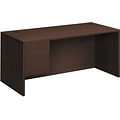 HON 10500 Series Left Pedestal Desk, 1 Box/1 File Drawer, 66W, Mocha Finish