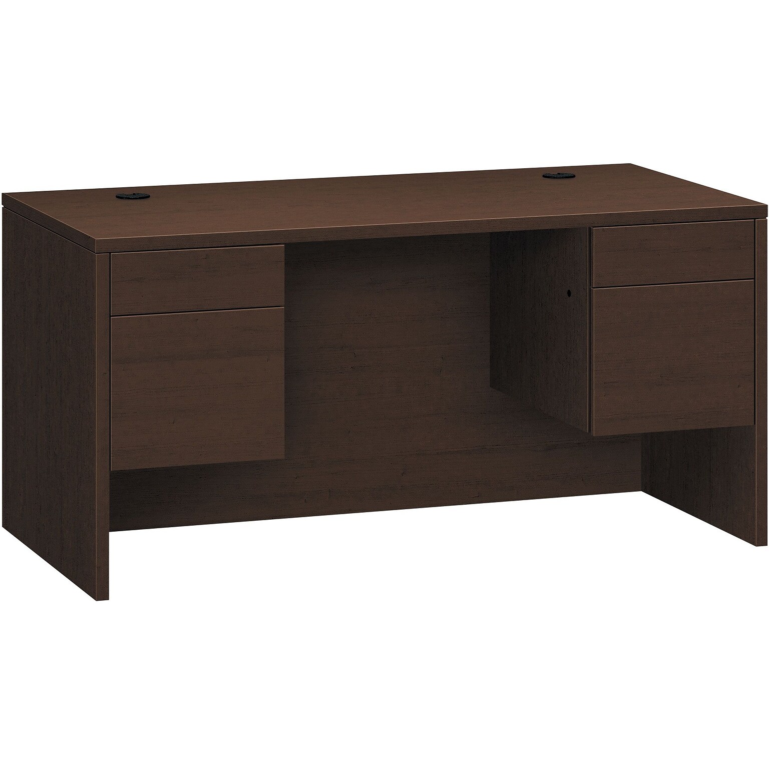 HON 10500 Series Double Pedestal Desk, 2 Box/2 File Drawers, 60W, Mocha Finish (HON10573MOMO)