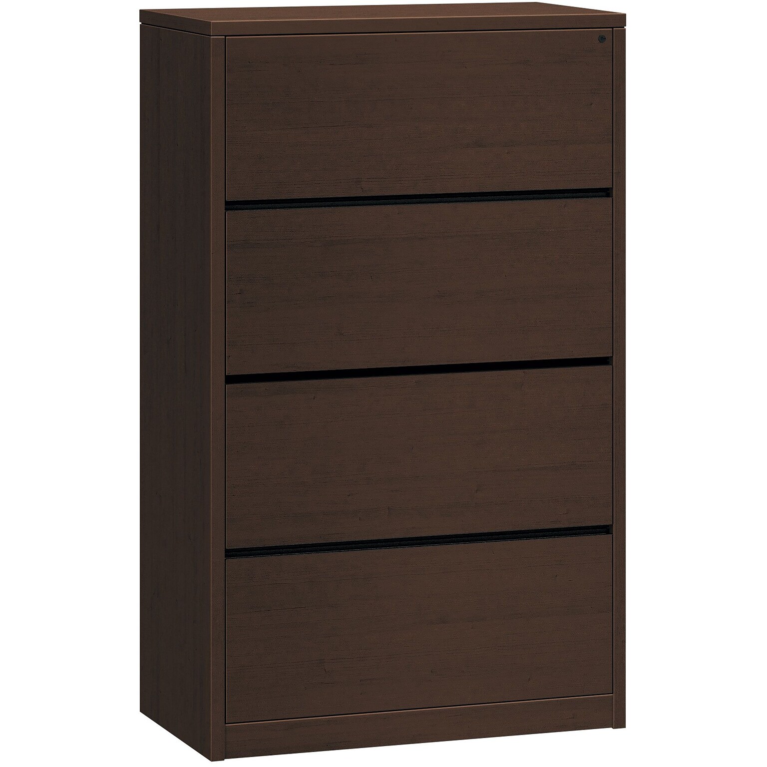 HON 10500 Series 4 Drawer Lateral File Cabinet, Mocha Finish, 36W (HON10516MOMO)