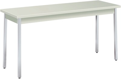 HON Utility Table, 60W x 20D, Loft Laminate, Loft Finish, Chrome Leg Finish