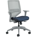 HON Solve Titanium ReActiv Back Fabric/Mesh Mid-Back Task Chair, Midnight Seat Fabric (HONSVR1AILC90