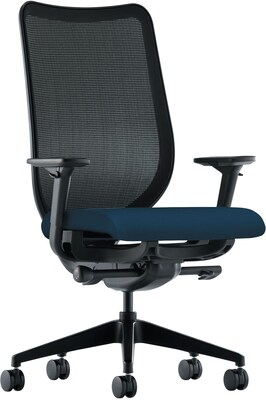 HON Nucleus ilira-Stretch Mesh/Fabric Task Chair, Black/Navy, Adjustable Arms (HONN103CU98)