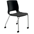 HON Motivate Fabric/Plastic Stacking Chair, Black/Onyx, Armless, 2/Ct (HONMG2NHONCU10P)