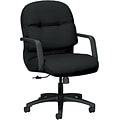 HON Pillow-Soft Fabric Mid-Back Executive Chair, Black, Fixed Arms (HON2092CU10T)