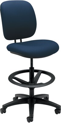 HON ComforTask Stool, Extended Height, Footring, Navy Fabric (HON5905CU98T)