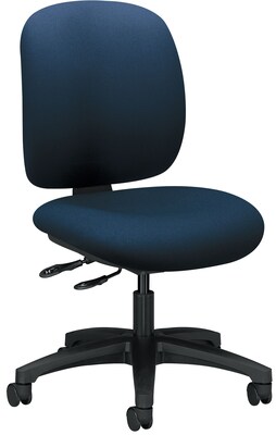 HON ComforTask Fabric Multi-Task Control Work/Task Chair, Navy, Armless (HON5903CU98T)