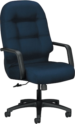 HON Pillow-Soft Fabric High-Back Executive Chair, Navy, Fixed Arms (HON2091CU98T)