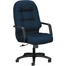 HON Pillow-Soft Fabric High-Back Executive Chair, Navy, Fixed Arms (HON2091CU98T)