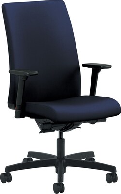 HON Ignition Mid-Back Task Chair, Synchro-Tilt, Back Angle, Adjustable Arms, Navy Fabric (HONIW104CU98)