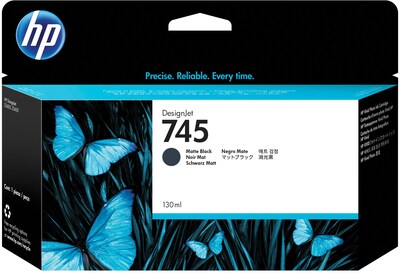 HP 745 Matte Black Standard Yield DesignJet Ink Cartridge (F9J99A)