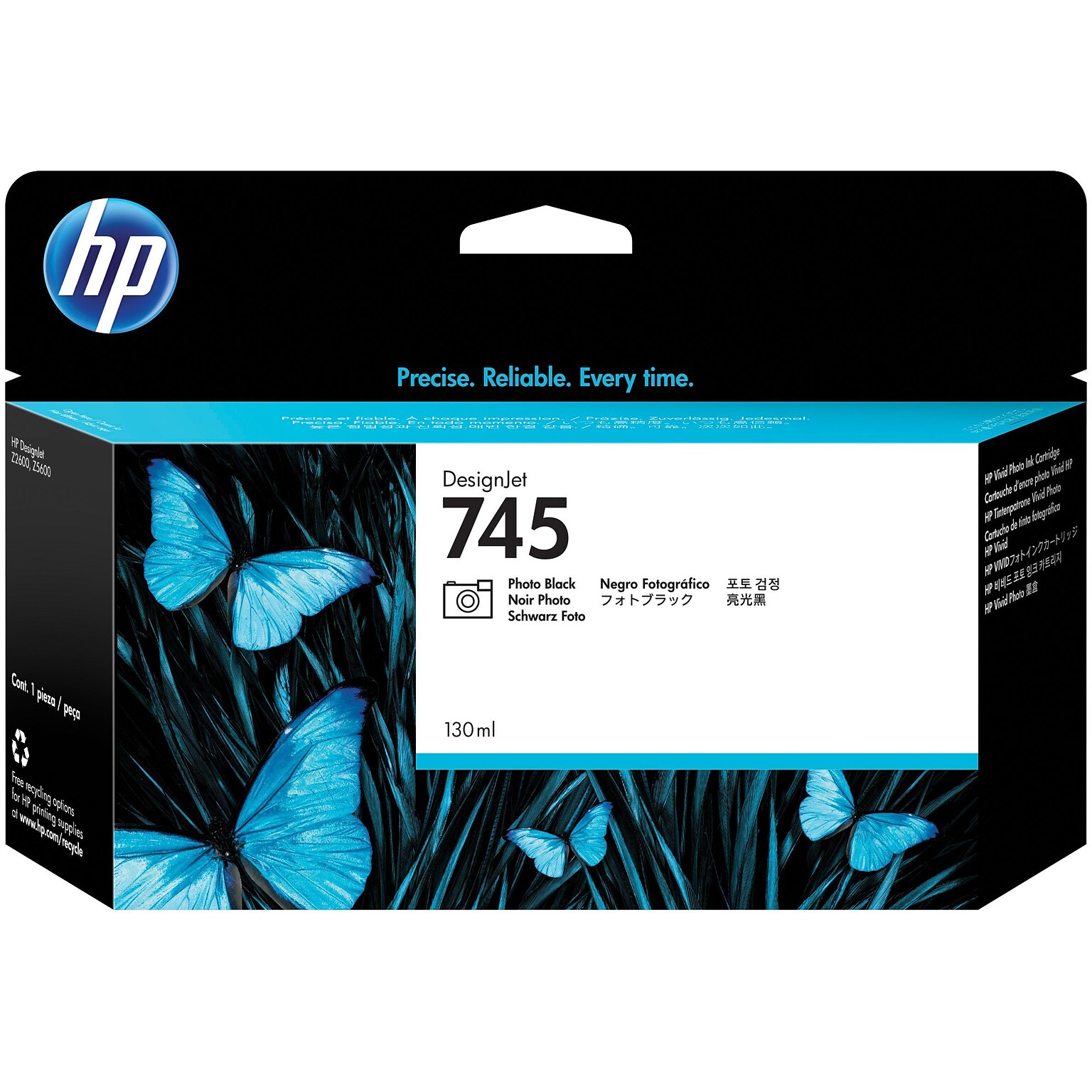 HP 745 Photo Black Standard Yield DesignJet Ink Cartridge (F9J98A)