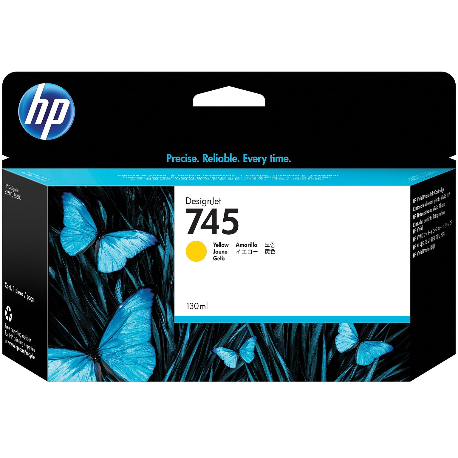 HP 745 Yellow Standard Yield DesignJet Ink Cartridge (F9J96A)