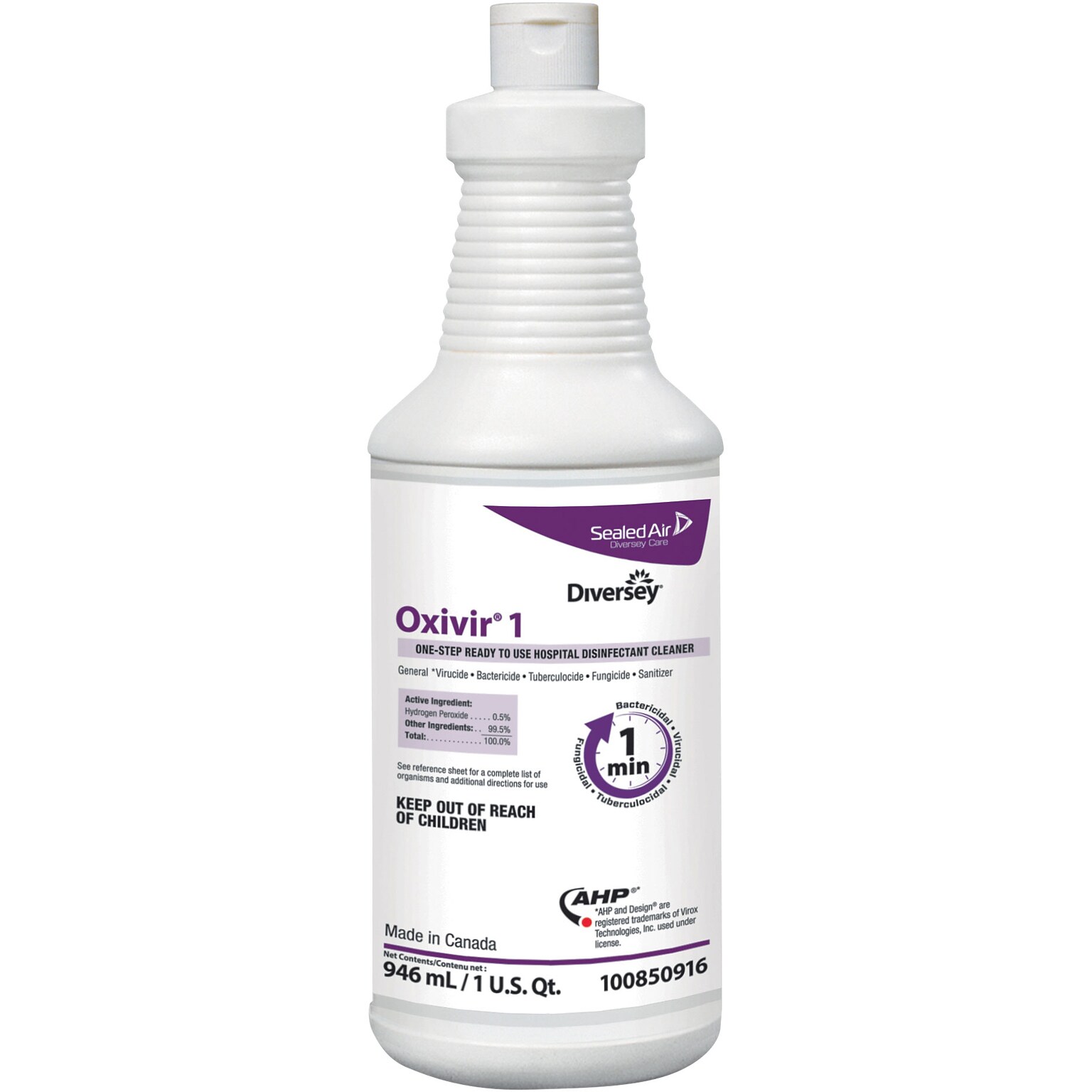 Oxivir 1 Accelerated Hydrogen Peroxide Ready-to-Use Spray, 32 oz., 12/Carton (100850916)