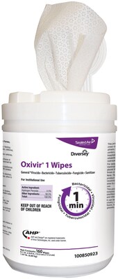 Oxivir Disinfecting Wipes, 160 Wipes/Container, 12/Carton (100850923)