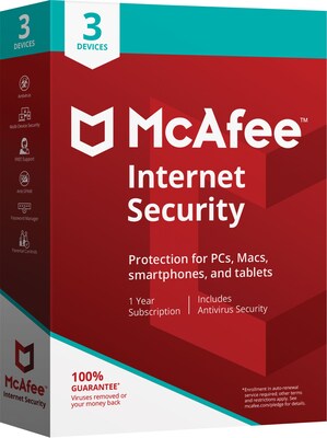 McAfee® Internet Security for 3 Devices (1-3 Users), Boxed (MIS00EST3RAA)