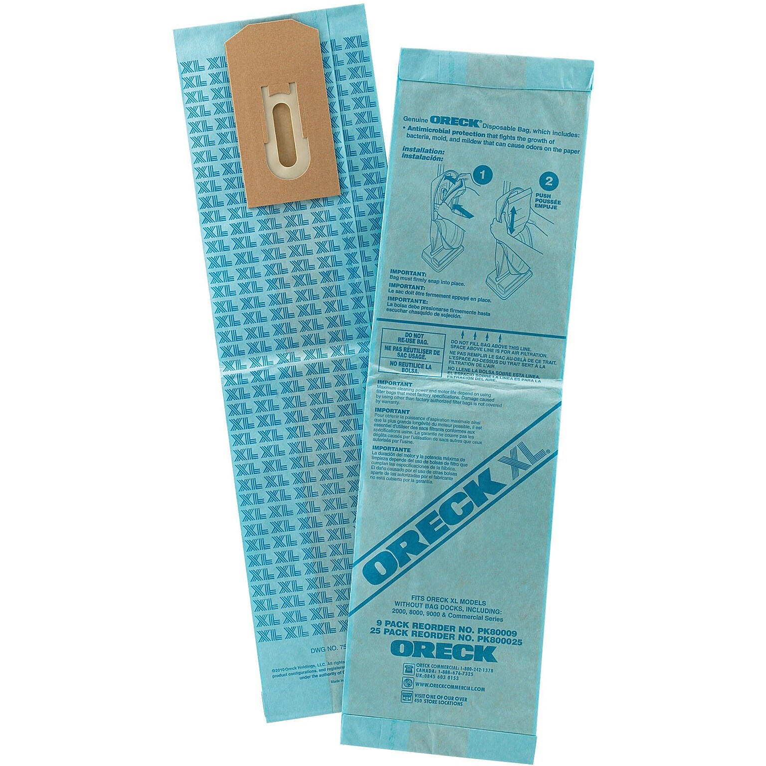 Oreck® Commercial Disposable Replacement Bags, 9/Pk (PK8009)