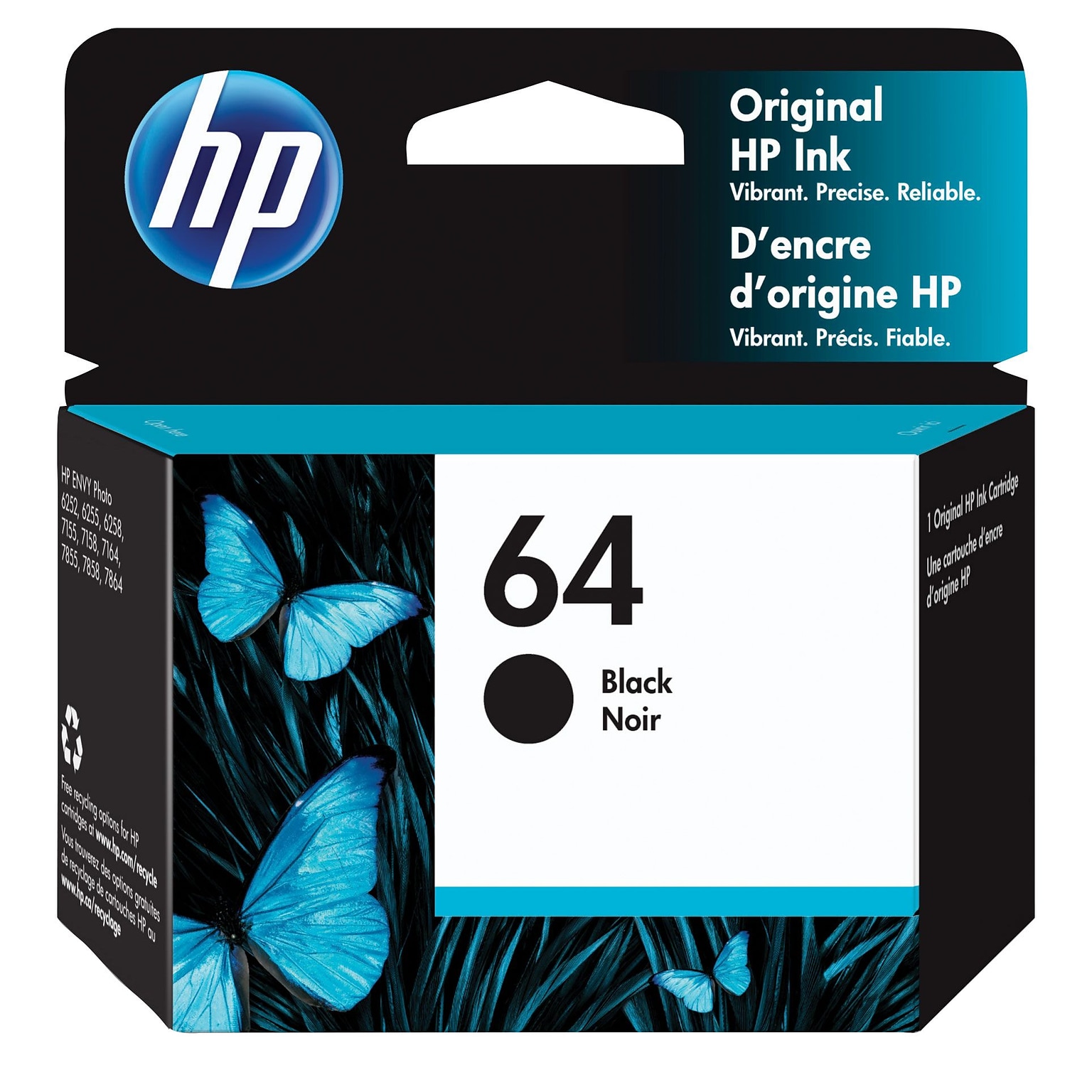 HP 64 Black Standard Yield Ink Cartridge (N9J90AN)