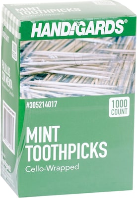 Handgards® Individually Wrapped Mint Toothpicks, 12,000/CT