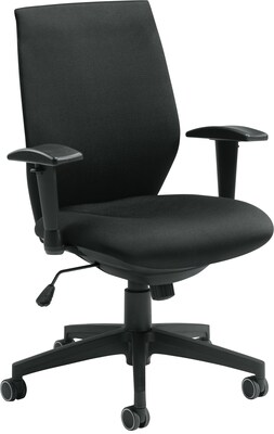 Offices To Go Fabric Executive Chair, Black, Adjustable Arms (OTG11715B)