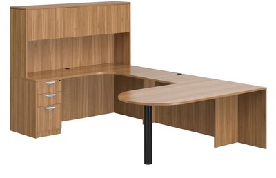 Offices To Go Superior Laminate U-Shaped D-Island Desk with Hutch