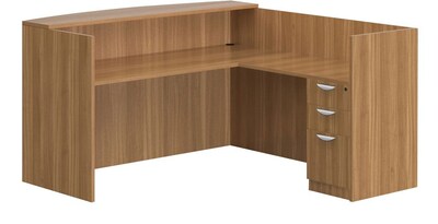 Offices To Go Superior Laminate Reception Desk, Autumn Walnut (TDOTG15-AWL)