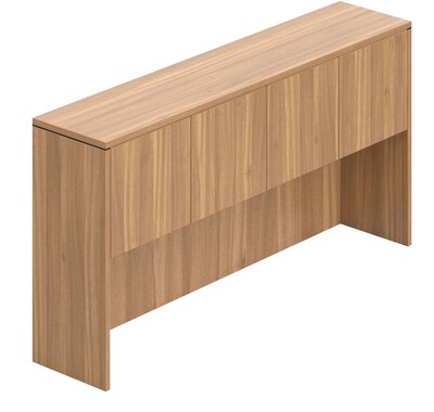 Offices To Go Superior Laminate 71" Overhead Hutch with Doors, Autumn Walnut Laminate