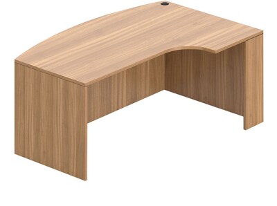 Offices To Go Superior Laminate Bow Front Desk with Corner Extension, Autumn Walnut Laminate (TDSL7148BCR-AWL)