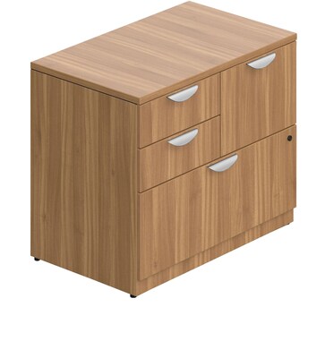 Offices to Go Superior Laminate Mixed Storage Unit with Lock, Autumn Walnut, 36W x 22D x 29.5H