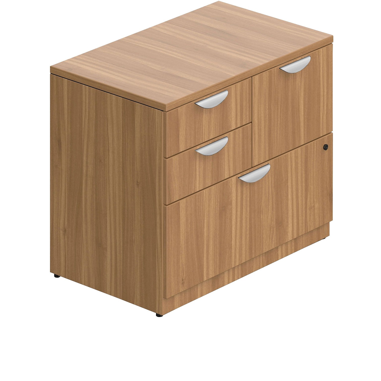 Offices to Go Superior Laminate Mixed Storage Unit with Lock, Autumn Walnut, 36W x 22D x 29.5H