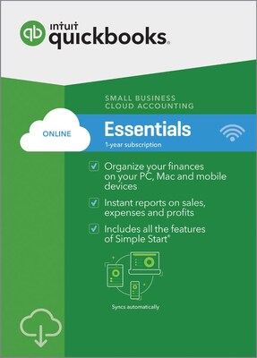 QuickBooks Online Essentials 2018 for Windows (1 User) [Download]